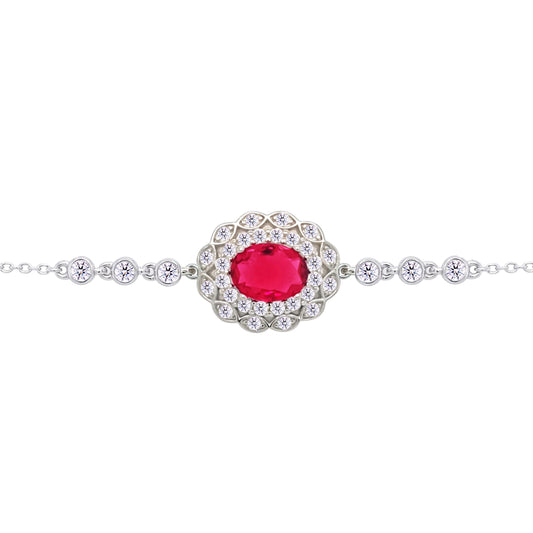 Asfour Crystal Tennis Bracelet With Turquoise Pear & Emerald Zircon In 925 Sterling Silver
