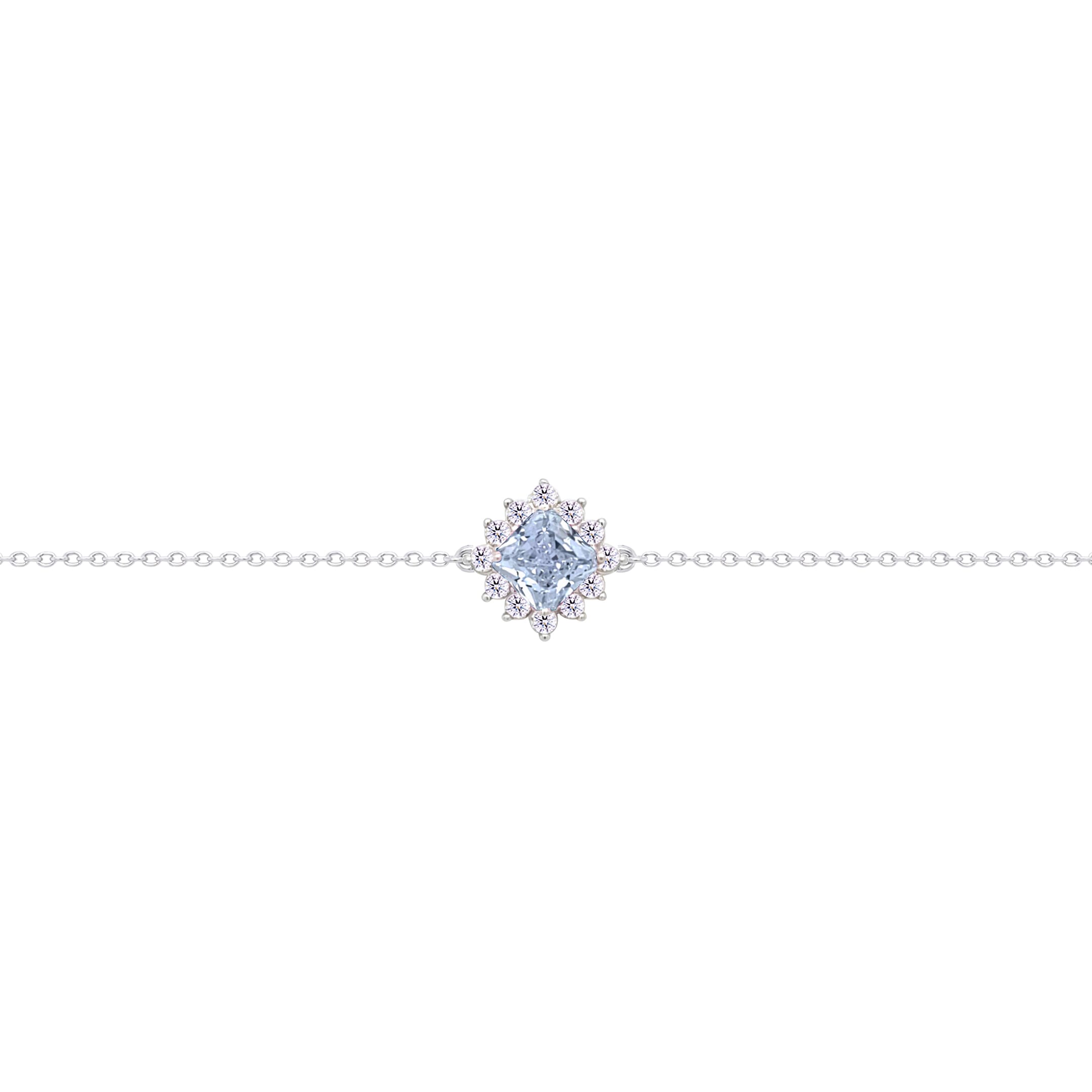 Asfour Crysta lChain Bracelet With Zircon Rhombus Design In 925 Sterling Silver-BD0229