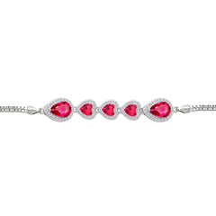Asfour Crystal Tennis Bracelet With Turquoise Pear & Emerald Zircon In 925 Sterling Silver