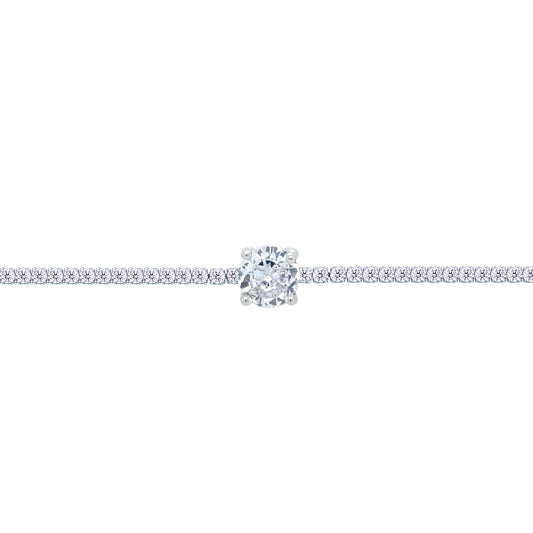 Asfour Crystal Tennis Bracelet With Turquoise Pear & Emerald Zircon In 925 Sterling Silver
