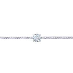 Asfour Crystal Tennis Bracelet With Turquoise Pear & Emerald Zircon In 925 Sterling Silver