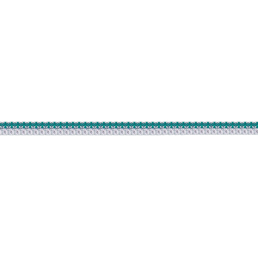 Asfour Crystal Tennis Bracelet With Turquoise Pear & Emerald Zircon In 925 Sterling Silver