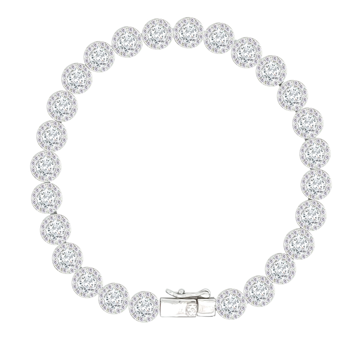 Asfour Crystal Tennis Bracelet With Turquoise Pear & Emerald Zircon In 925 Sterling Silver