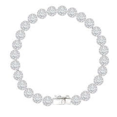 Asfour Crystal Tennis Bracelet With Turquoise Pear & Emerald Zircon In 925 Sterling Silver