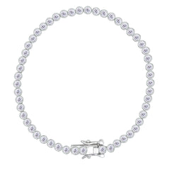 Asfour Crystal Tennis Bracelet With Turquoise Pear & Emerald Zircon In 925 Sterling Silver