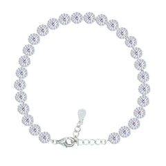 Asfour Crystal Tennis Bracelet With Turquoise Pear & Emerald Zircon In 925 Sterling Silver