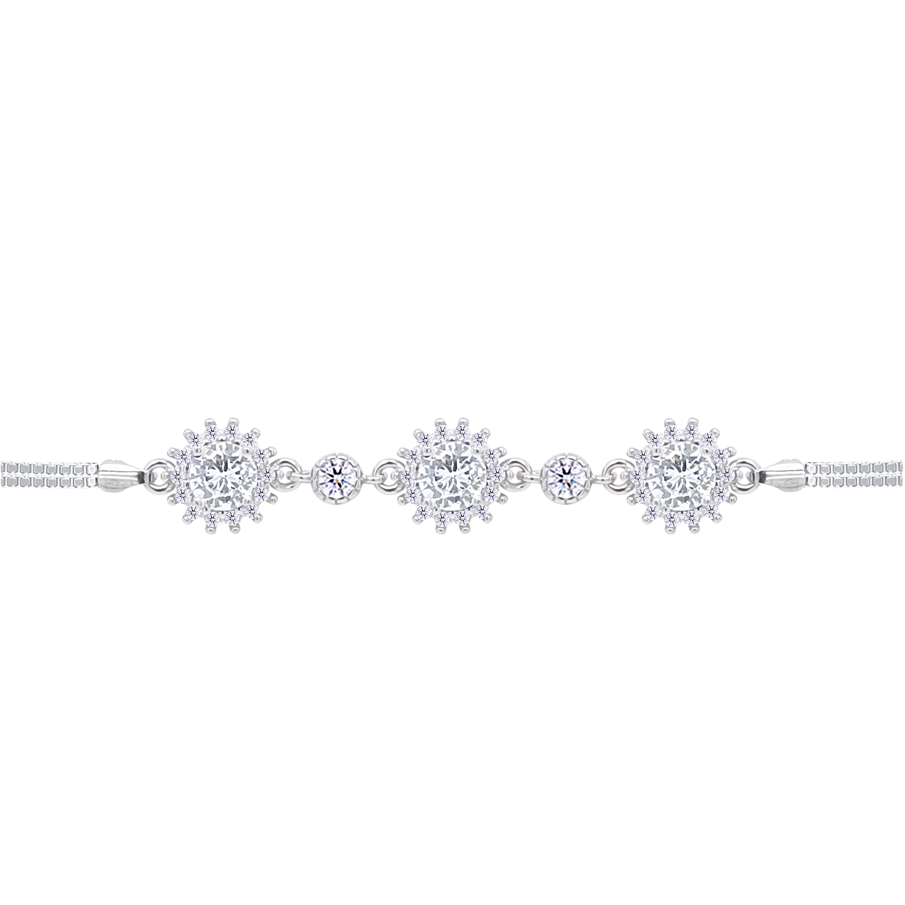 Asfour Crystal Tennis Bracelet With Turquoise Pear & Emerald Zircon In 925 Sterling Silver