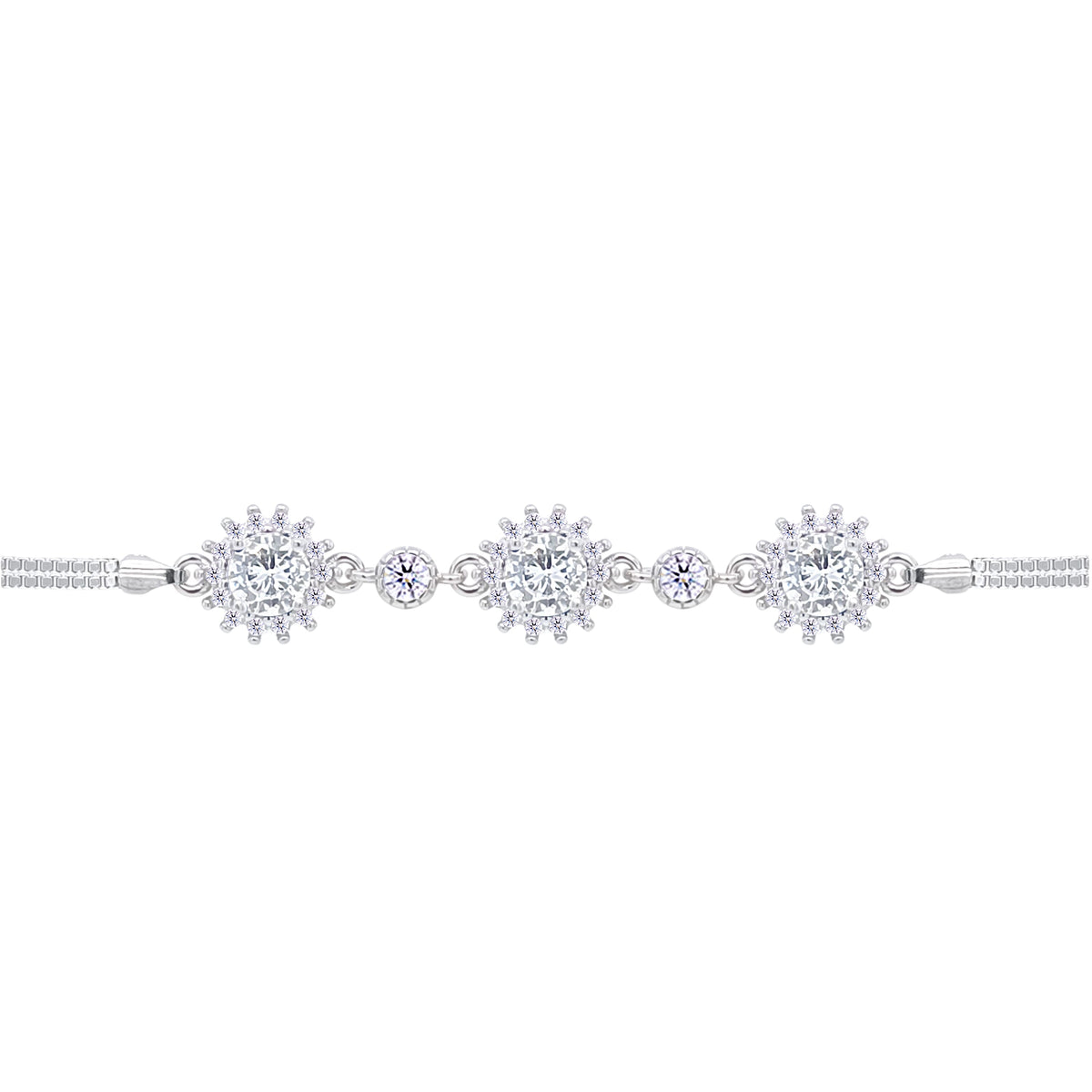 Asfour Crystal Tennis Bracelet With Turquoise Pear & Emerald Zircon In 925 Sterling Silver