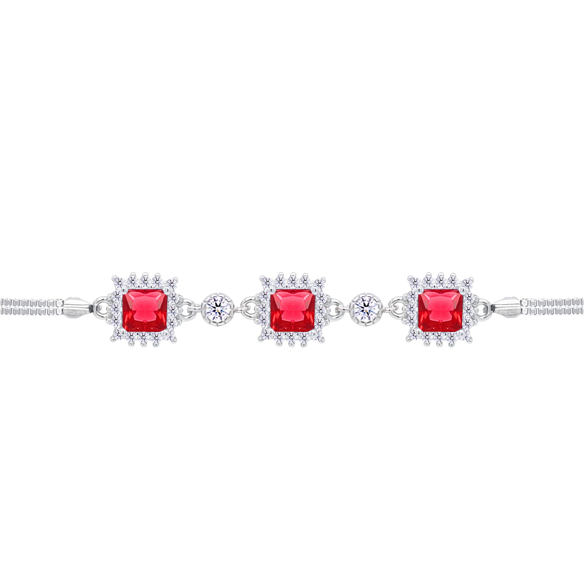 Asfour Crystal Tennis Bracelet With Turquoise Pear & Emerald Zircon In 925 Sterling Silver