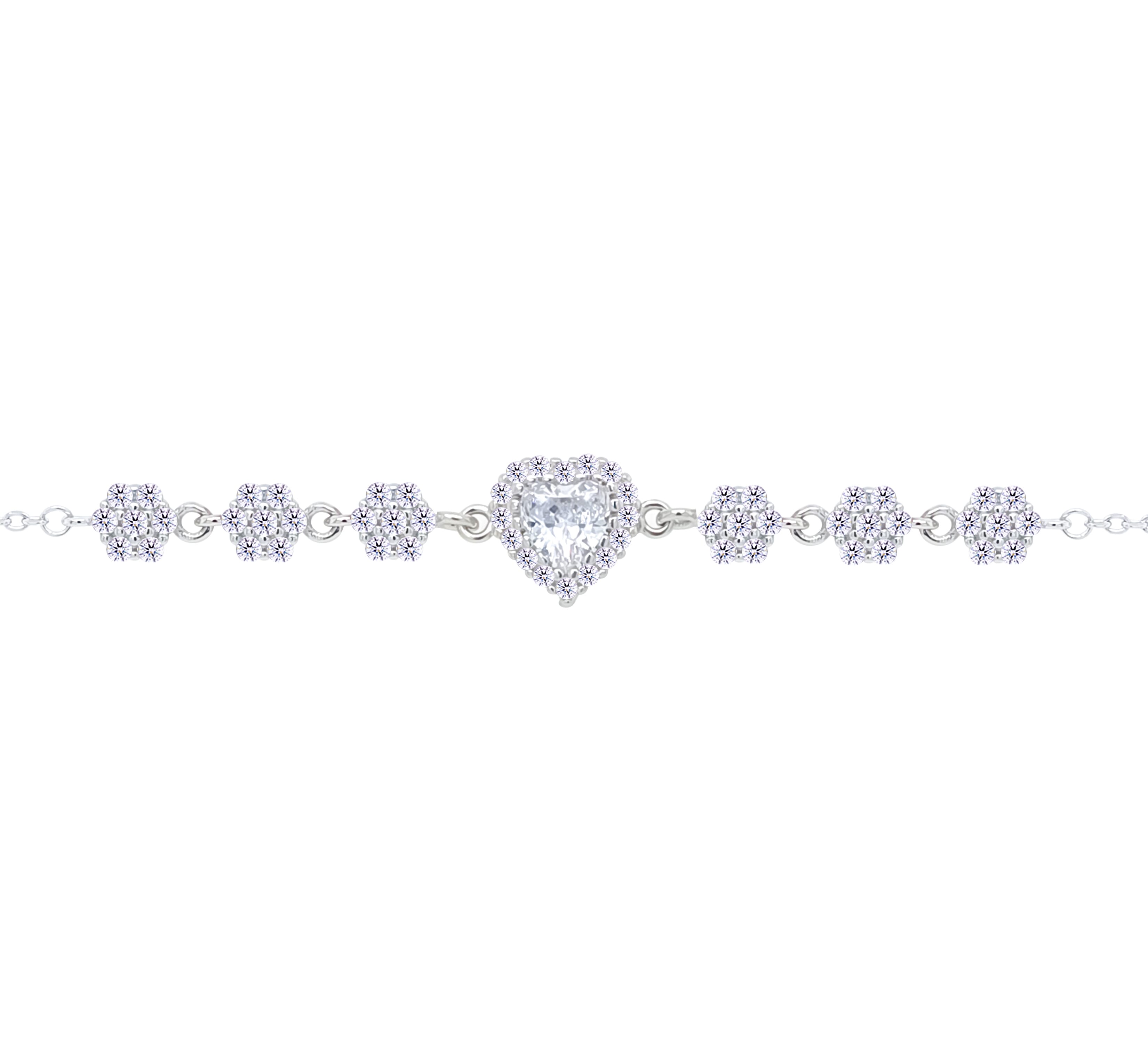 Asfour Crystal Tennis Bracelet With Turquoise Pear & Emerald Zircon In 925 Sterling Silver