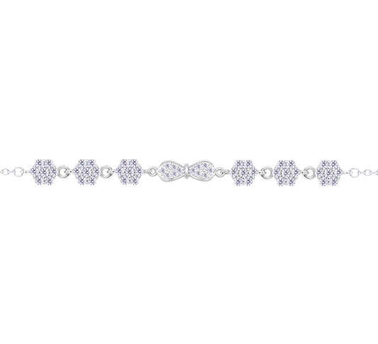Asfour Crystal Tennis Bracelet With Turquoise Pear & Emerald Zircon In 925 Sterling Silver