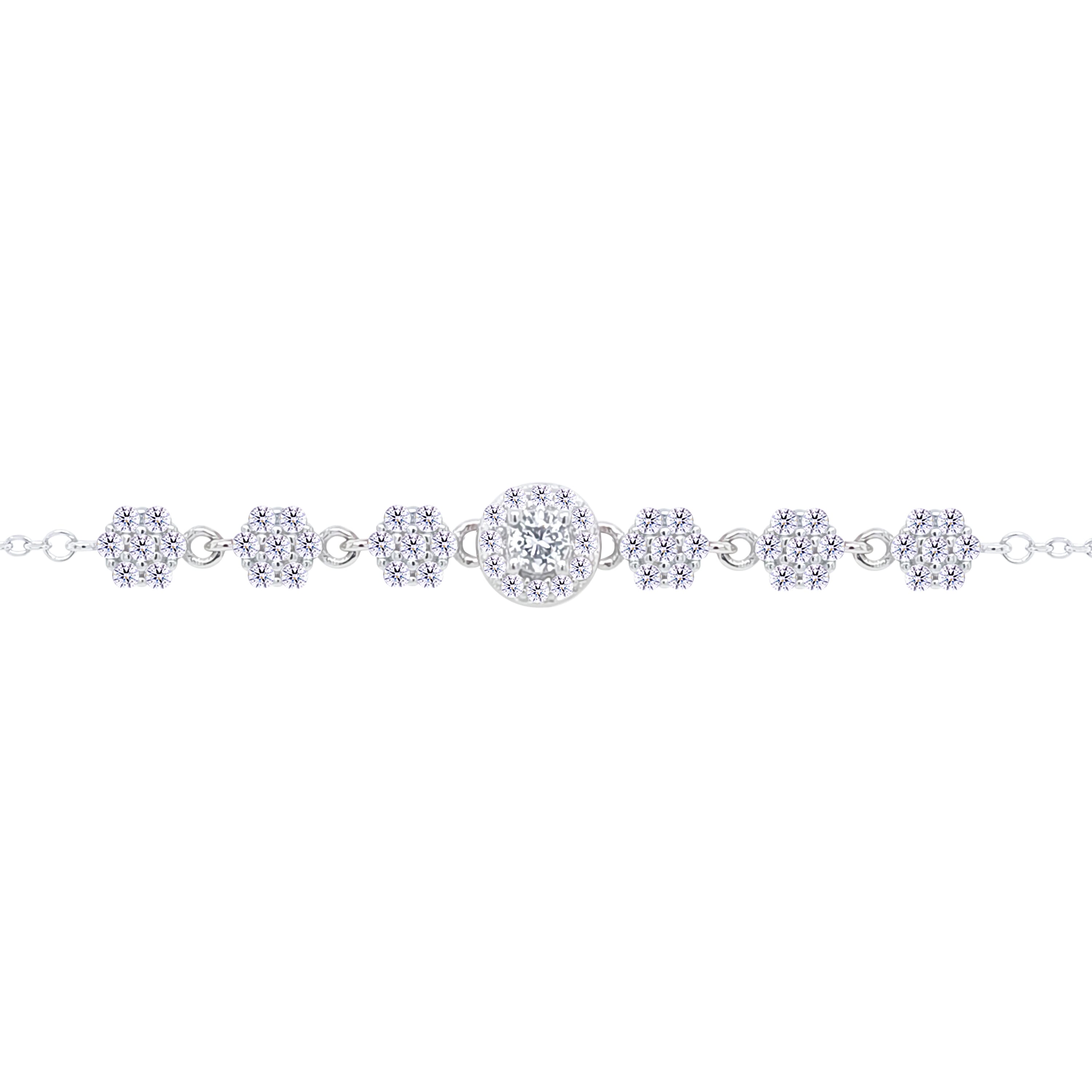 Asfour Crystal Tennis Bracelet With Turquoise Pear & Emerald Zircon In 925 Sterling Silver