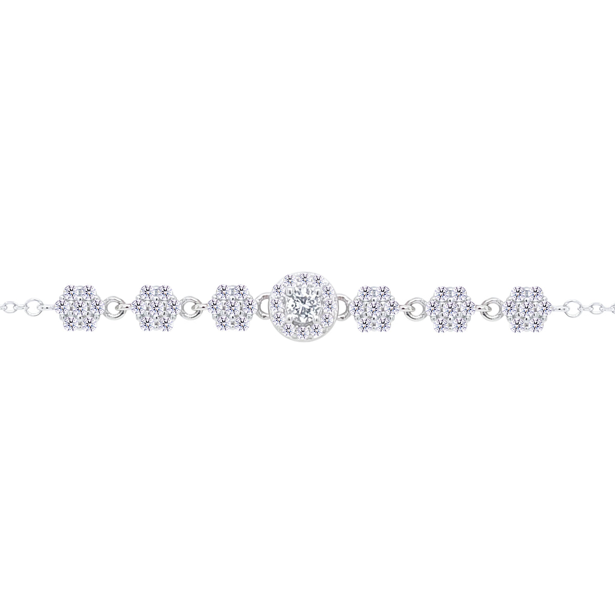 Asfour Crystal Tennis Bracelet With Turquoise Pear & Emerald Zircon In 925 Sterling Silver
