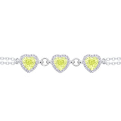 Asfour Crystal Tennis Bracelet With Turquoise Pear & Emerald Zircon In 925 Sterling Silver