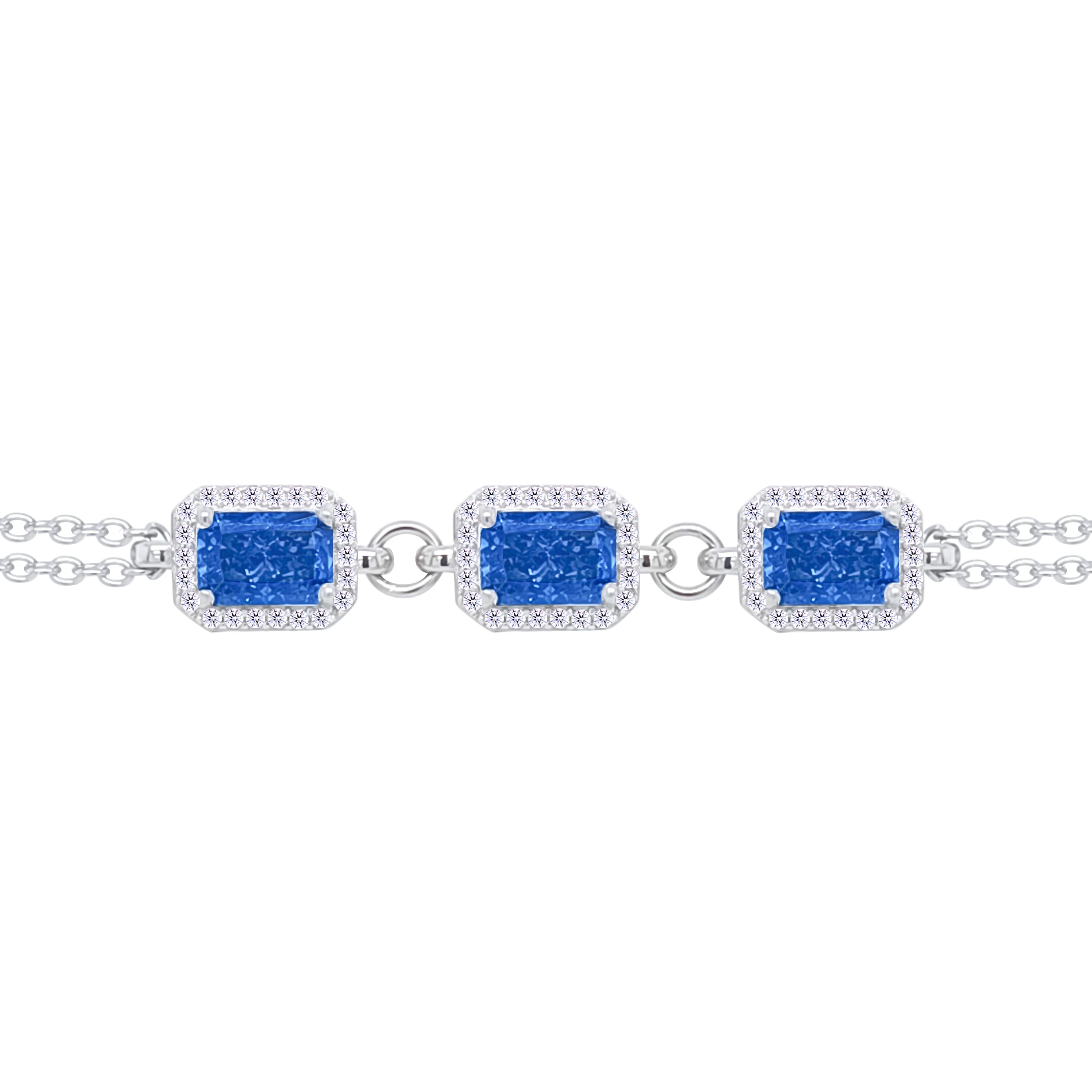 Asfour Crystal Tennis Bracelet With Turquoise Pear & Emerald Zircon In 925 Sterling Silver