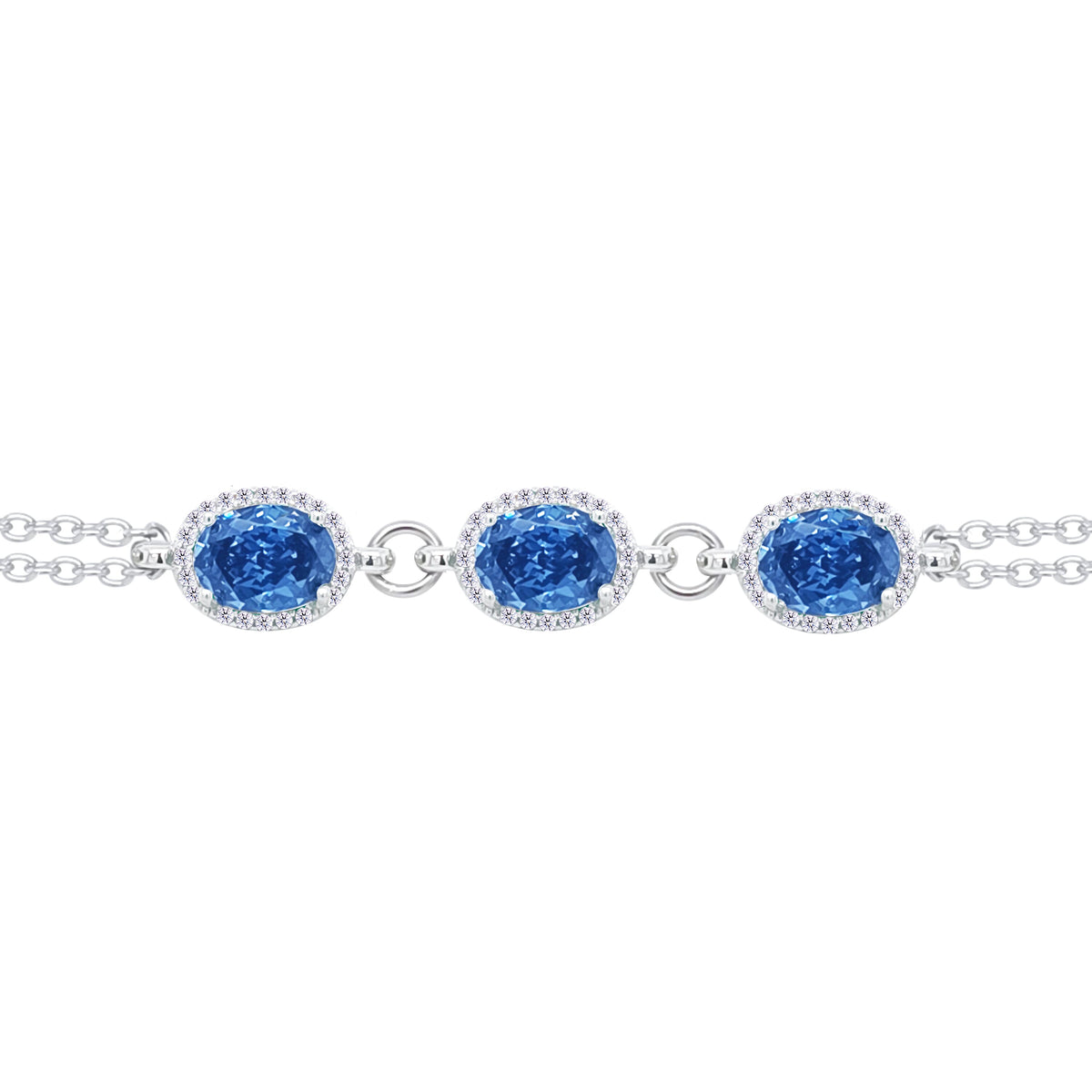 Asfour Crystal Tennis Bracelet With Turquoise Pear & Emerald Zircon In 925 Sterling Silver