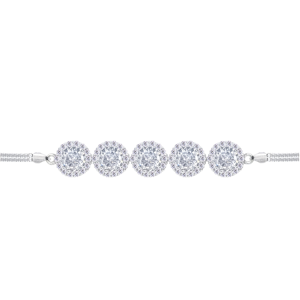 Asfour Crystal Tennis Bracelet With Turquoise Pear & Emerald Zircon In 925 Sterling Silver