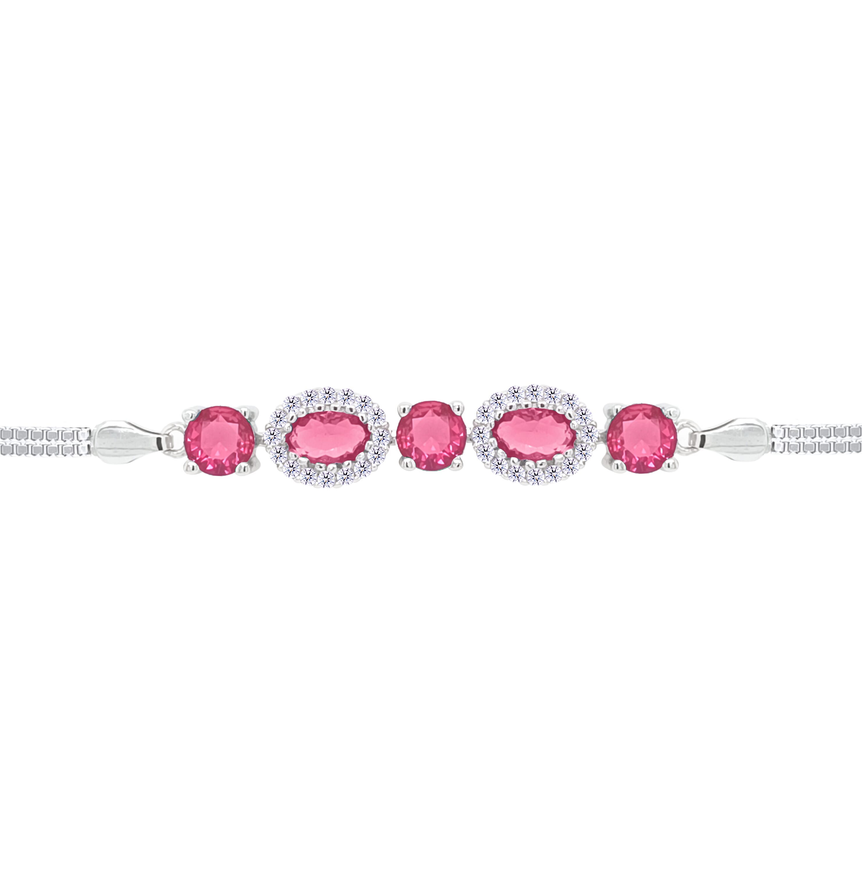 Asfour Crystal Tennis Bracelet With Turquoise Pear & Emerald Zircon In 925 Sterling Silver