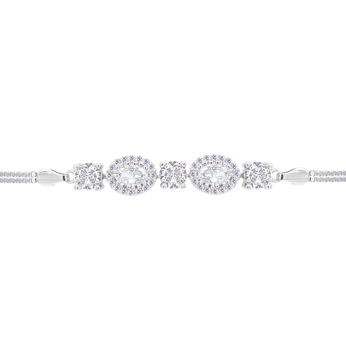 Asfour Crystal Tennis Bracelet With Turquoise Pear & Emerald Zircon In 925 Sterling Silver