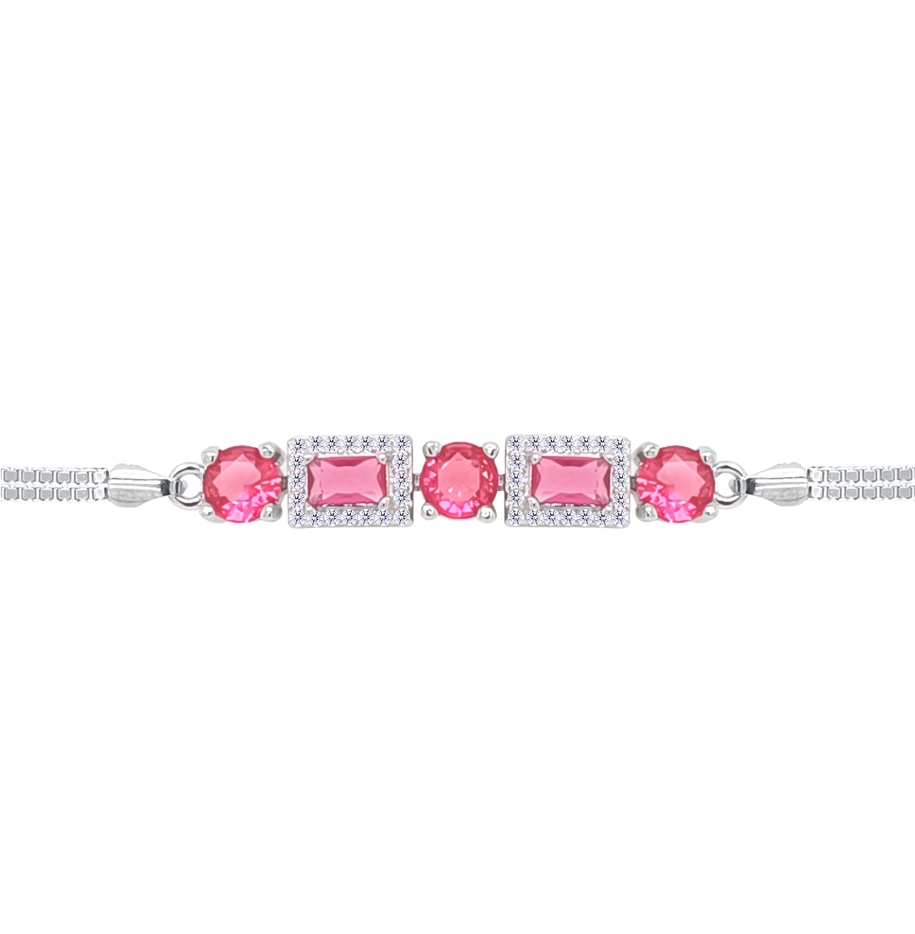 Asfour Crystal Tennis Bracelet With Turquoise Pear & Emerald Zircon In 925 Sterling Silver