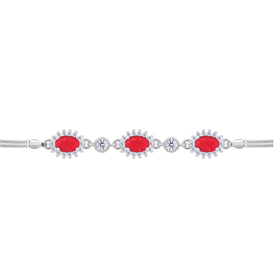 Asfour Crystal Tennis Bracelet With Turquoise Pear & Emerald Zircon In 925 Sterling Silver