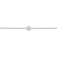 Asfour Crystal Tennis Bracelet With Flower Design In 925 Sterling Silver-BD0317