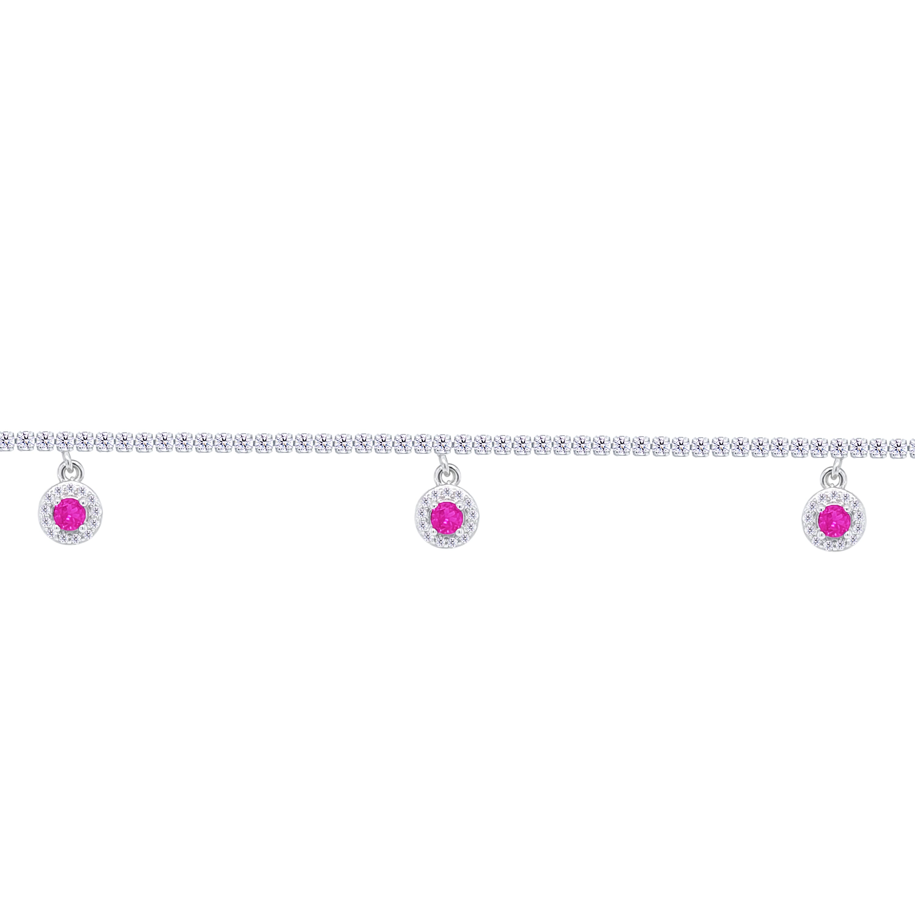 Asfour Crystal Tennis Bracelet With Turquoise Pear & Emerald Zircon In 925 Sterling Silver