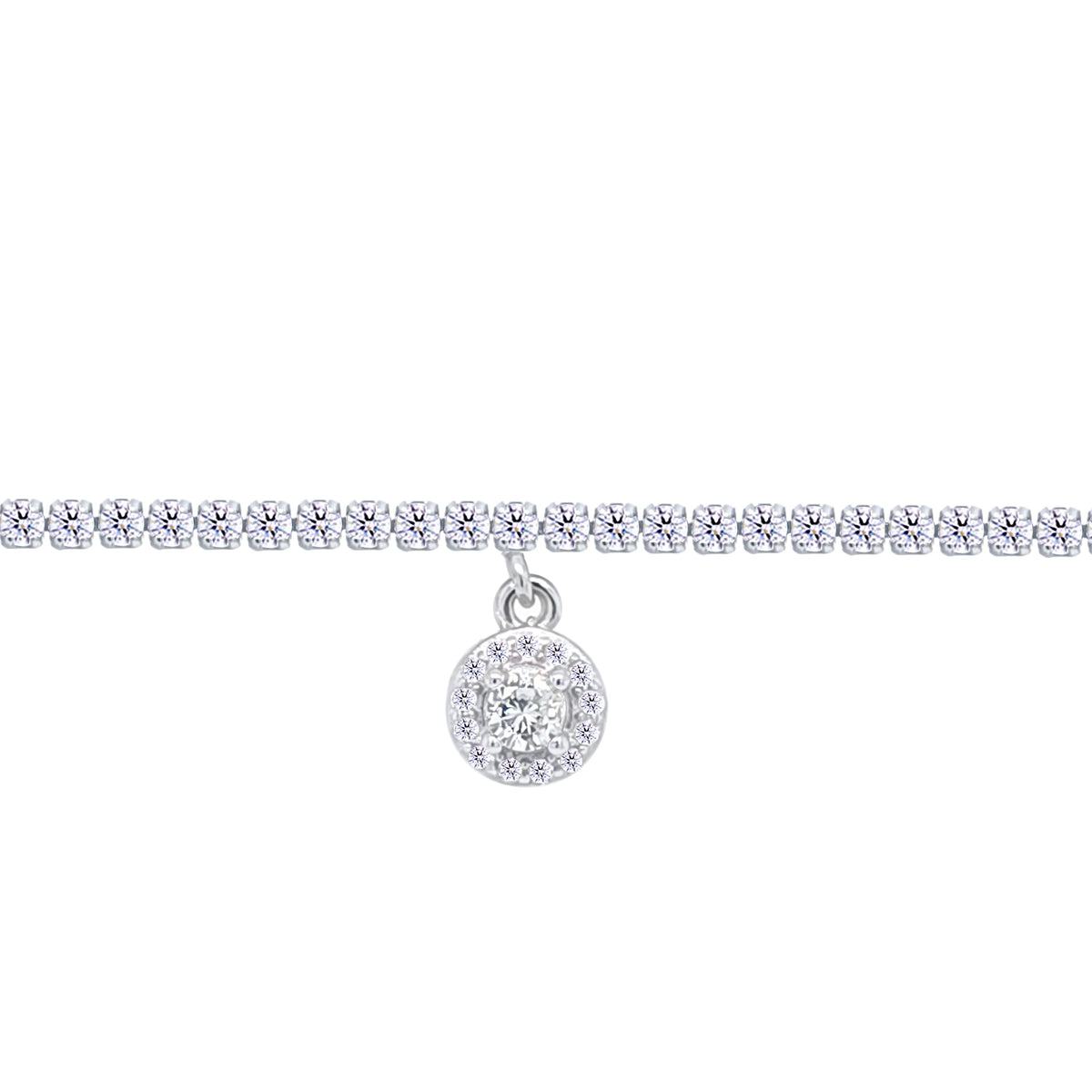 Asfour Crystal Tennis Bracelet With Turquoise Pear & Emerald Zircon In 925 Sterling Silver