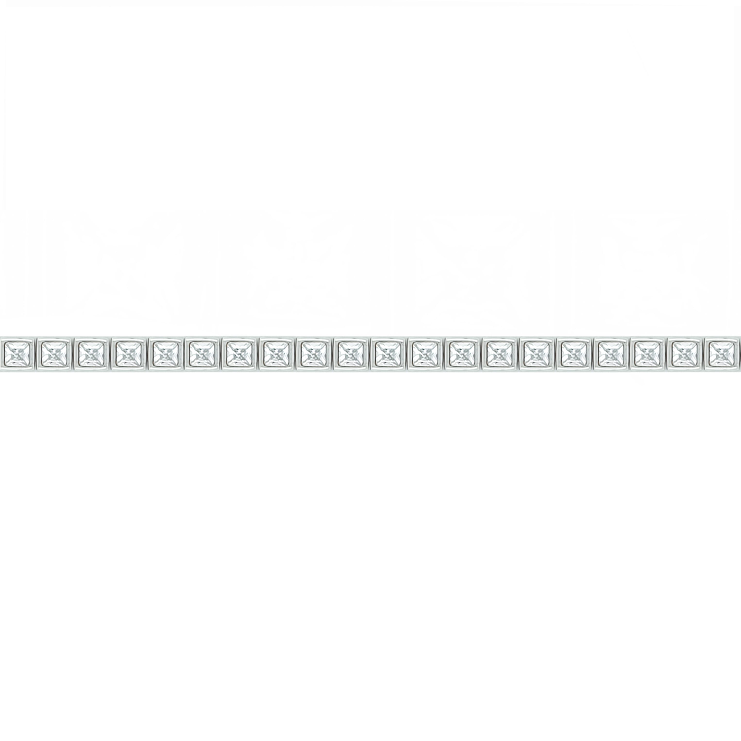 Asfour Crystal Tennis Bracelet With Square Zircon Stones In 925 Sterling Silver-BD0320