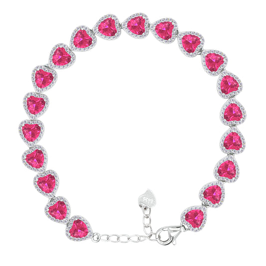 Asfour Crystal Tennis Bracelet With Turquoise Pear & Emerald Zircon In 925 Sterling Silver