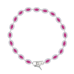 Asfour Crystal Tennis Bracelet With Turquoise Pear & Emerald Zircon In 925 Sterling Silver
