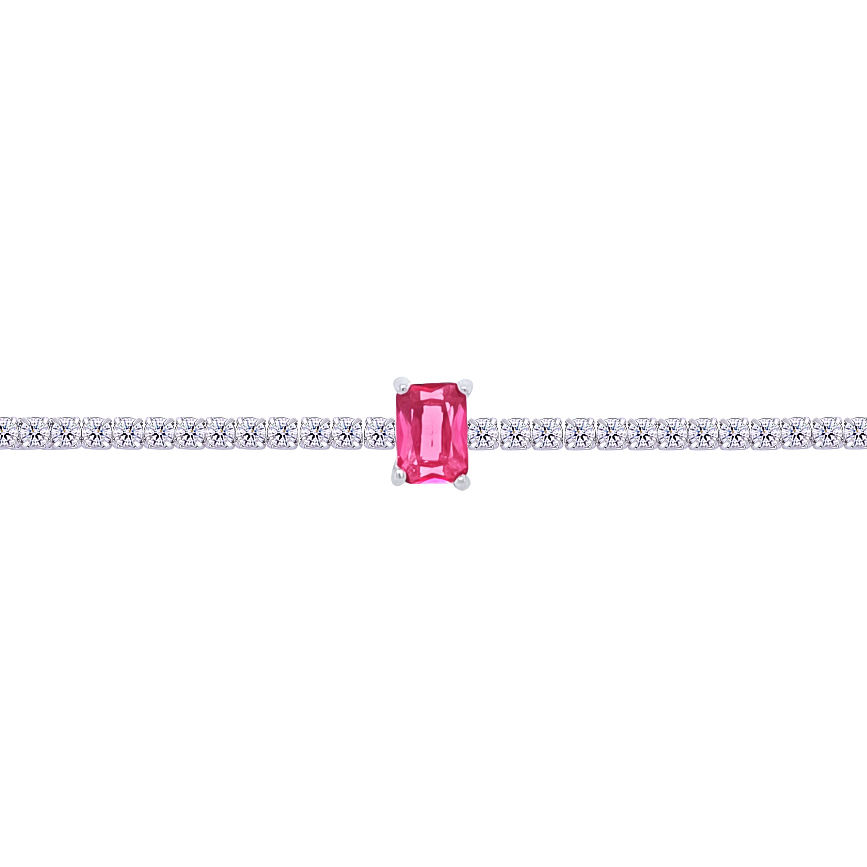 Asfour Crystal Tennis Bracelet With Turquoise Pear & Emerald Zircon In 925 Sterling Silver