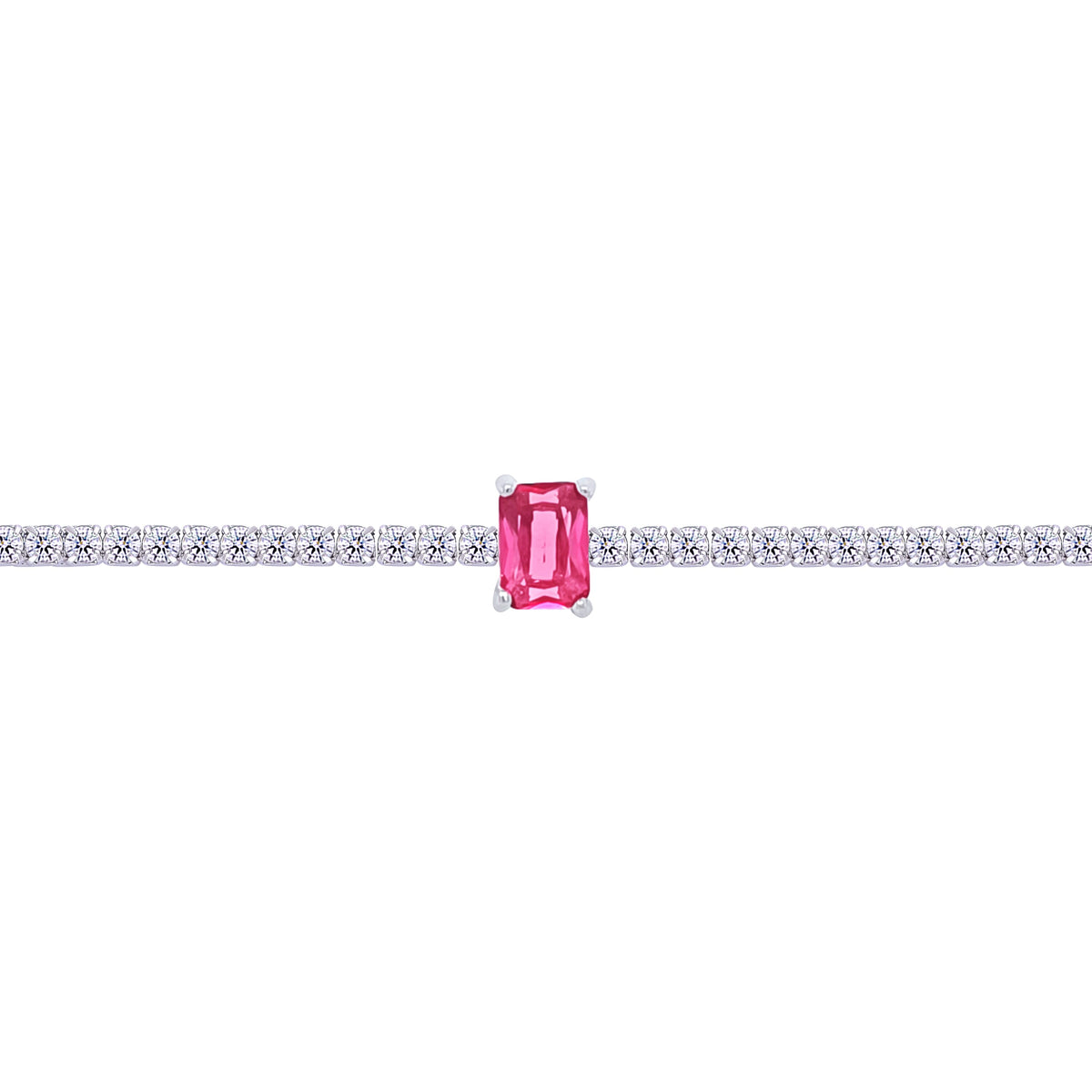 Asfour Crystal Tennis Bracelet With Turquoise Pear & Emerald Zircon In 925 Sterling Silver