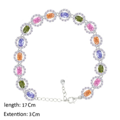Asfour Creations Tennis Bracelet With Multicolor Round Design In 925 Sterling Silver – BD0336-K