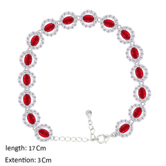 Asfour Creations Tennis Bracelet With Ruby Round Design In 925 Sterling Silver – BD0336-R