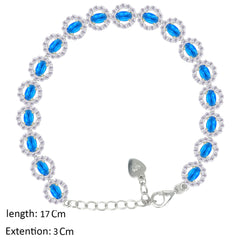 Asfour Creations Tennis Bracelet With Multicolor Round Design In 925 Sterling Silver – BD0337-B