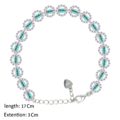 Asfour Creations Tennis Bracelet With Turquoise Round Design In 925 Sterling Silver – BD0337-LZ