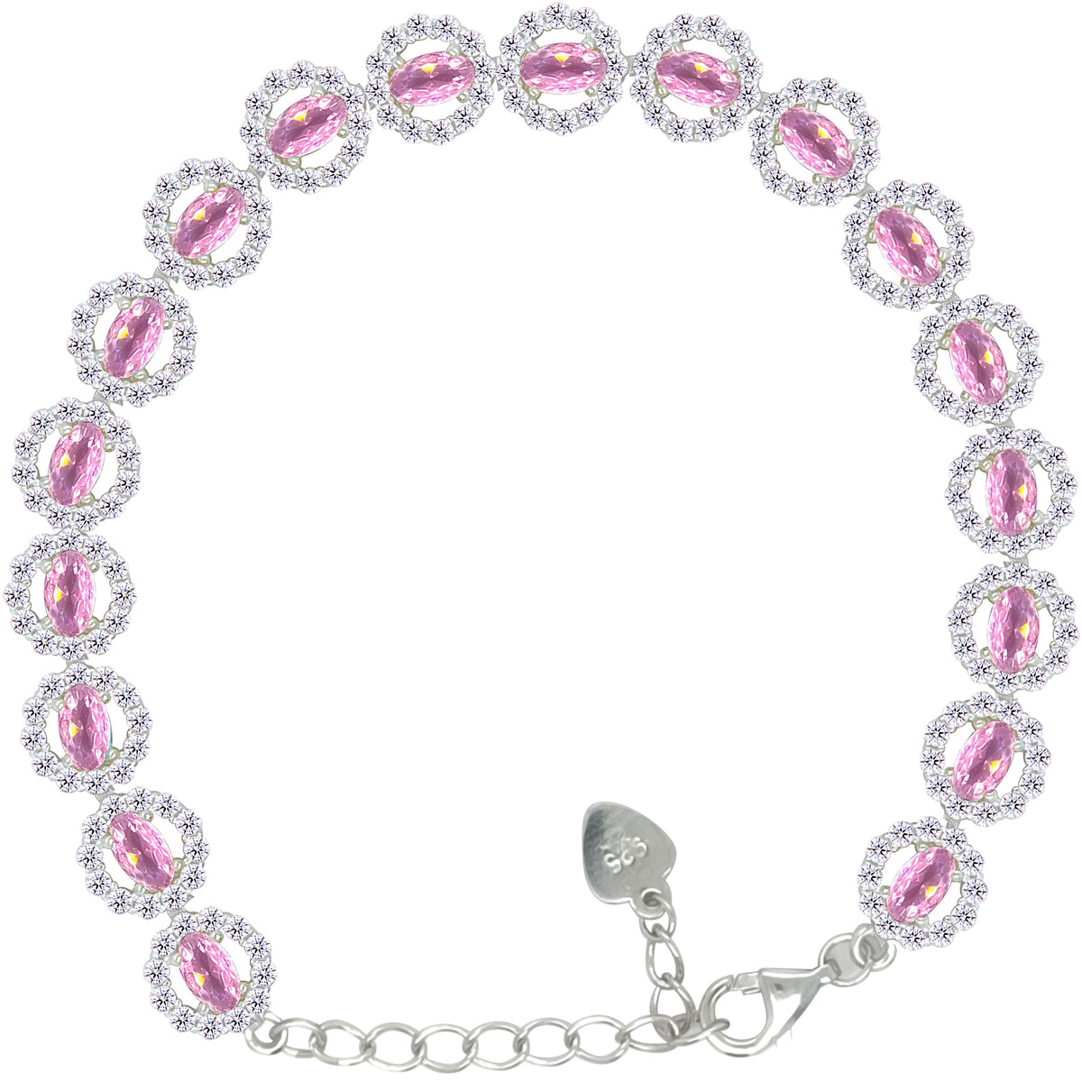 Asfour Crystal Tennis Bracelet With Turquoise Pear & Emerald Zircon In 925 Sterling Silver