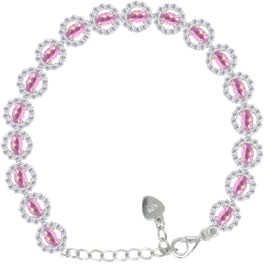 Asfour Crystal Tennis Bracelet With Turquoise Pear & Emerald Zircon In 925 Sterling Silver