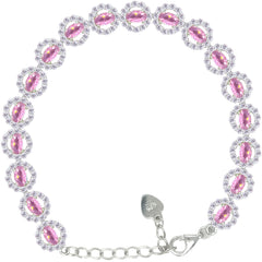 Asfour Crystal Tennis Bracelet With Turquoise Pear & Emerald Zircon In 925 Sterling Silver