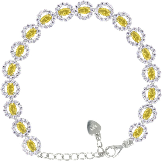 Asfour Crystal Tennis Bracelet With Turquoise Pear & Emerald Zircon In 925 Sterling Silver
