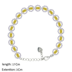 Asfour Creations Tennis Bracelet With Yellow Round Design In 925 Sterling Silver – BD0337-Y