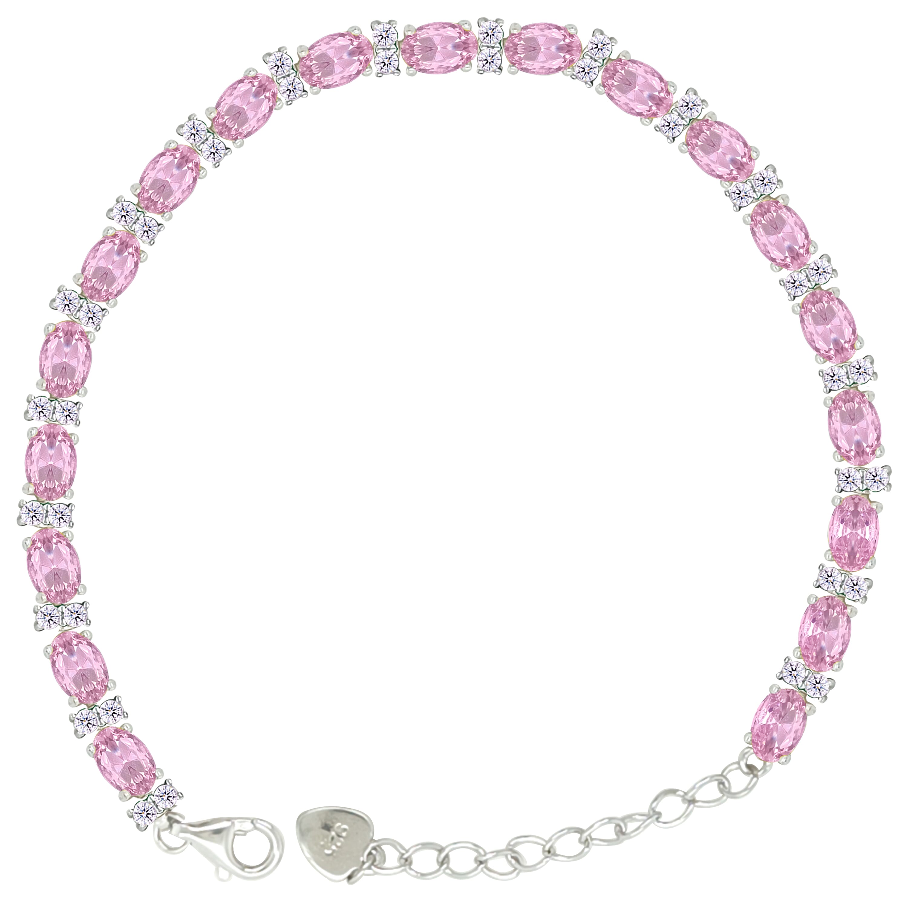 Asfour Crystal Tennis Bracelet With Turquoise Pear & Emerald Zircon In 925 Sterling Silver