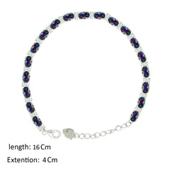 Asfour Creations Tennis Bracelet With Multicolor Oval Design In 925 Sterling Silver – BD0340-AP