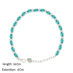 Asfour Creations Tennis Bracelet With Turquoise Oval Design In 925 Sterling Silver – BD0340-LZ