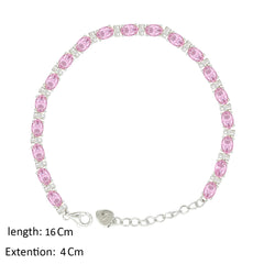Asfour Creations Tennis Bracelet With Rose Oval Design In 925 Sterling Silver – BD0340-O