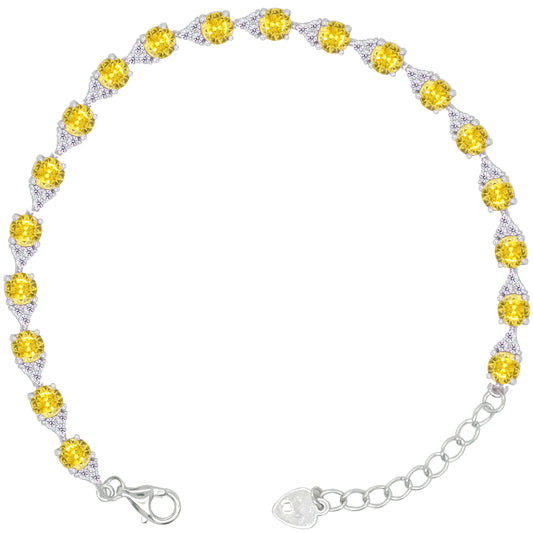 Asfour Crystal Tennis Bracelet With Turquoise Pear & Emerald Zircon In 925 Sterling Silver