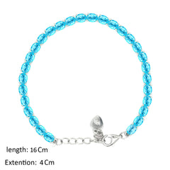 Asfour Creations Tennis Bracelet With Aquamarine Oval Design In 925 Sterling Silver – BD0342-M
