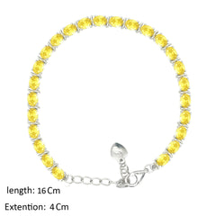 Asfour Creations Tennis Bracelet With Yellow Oval Design In 925 Sterling Silver – BD0343-Y