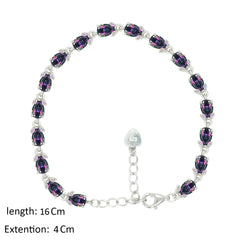 Asfour Creations Tennis Bracelet With Multicolor Pear Design In 925 Sterling Silver – BD0344-AP